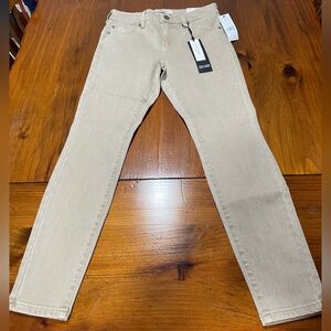NWT Liverpool Los Angeles Womens Tan Biscuit Piper Hugger Ankle Skinny Jeans 2P